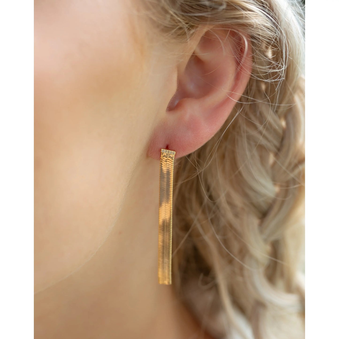 Herringbone Drop Earrings