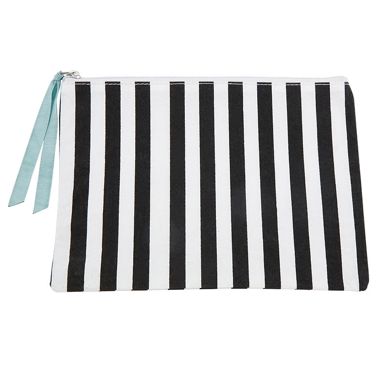 Black and White Canvas Zip Pouch