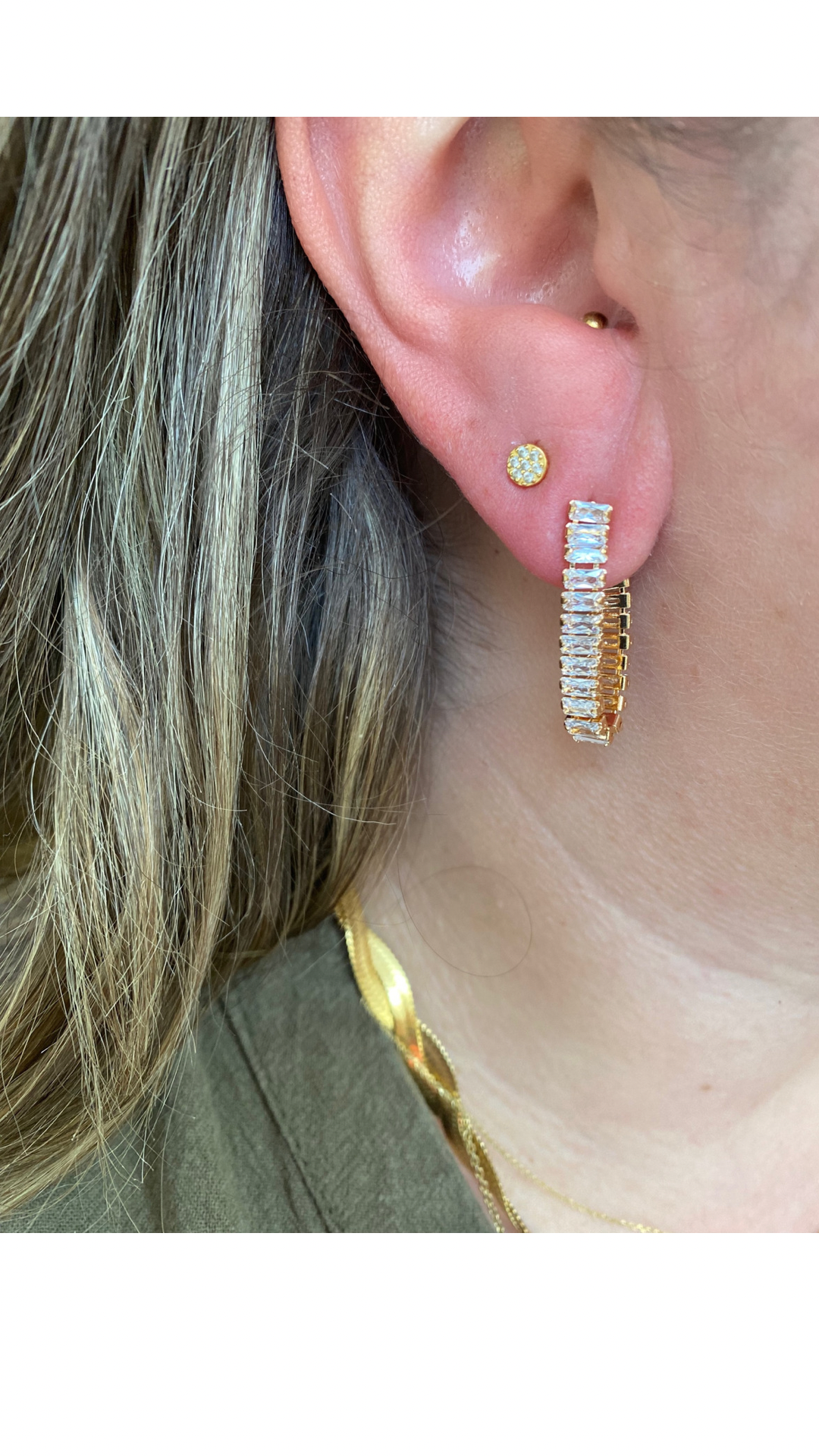 Liz Baguette Loop Earrings