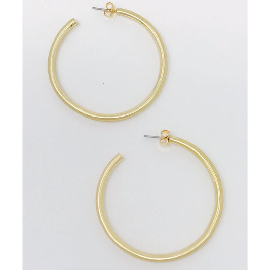 Jade Satin Finish Gold Hoops